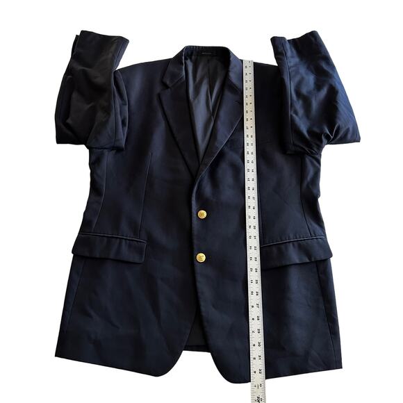 Lauren Ralph Lauren VTG 100% Wool Navy Gold Crest Buttons Blazer Jacket 44R - Picture 7 of 10